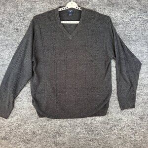 DOCKERS Knitted Men's Sweater, V-Neck, Gray color 2X/2XG